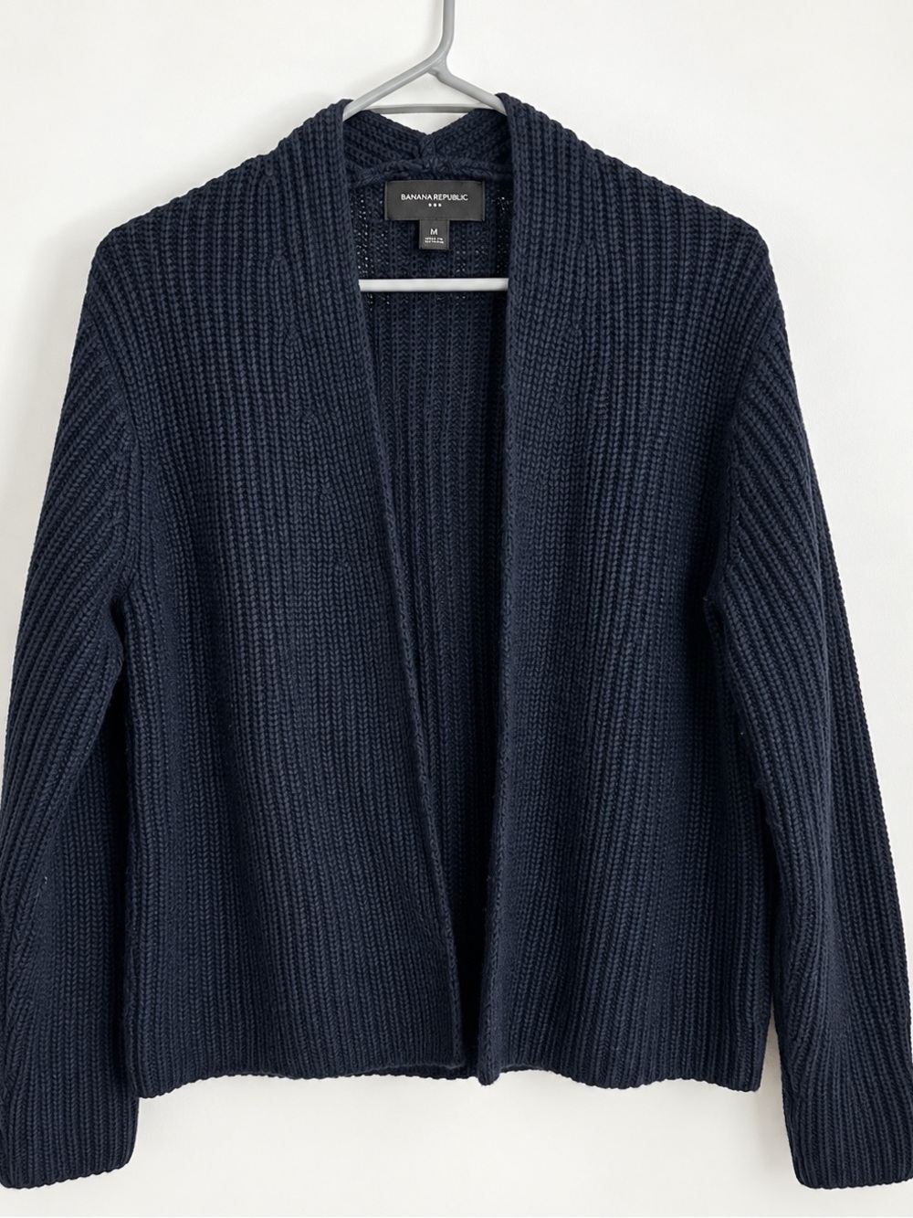 Banana Republic Women’s M Navy Chunky Knit Open Front Cardigan Sweater